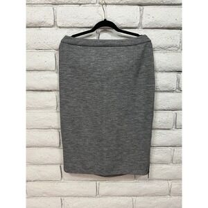 Halogen Gray Heathered Knit Pencil Skirt Side Zip Detail Size 16 Professional